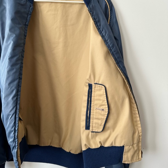Vintage 80s Pro Am Blue and Tan Track Jacket size Medium - Picture 4 of 9